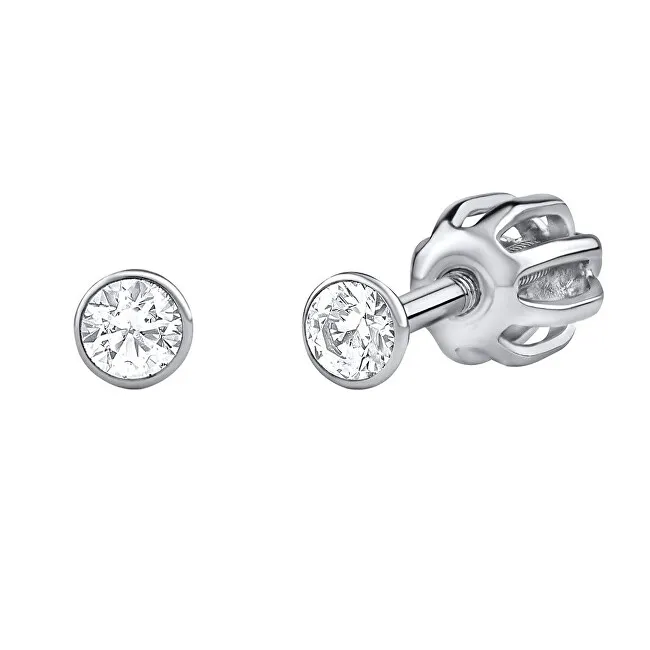 Silvego Orecchini a bottone in argento con Swarovski Zirconia 2.5 mm SILVEGO706025W (a vite) donna