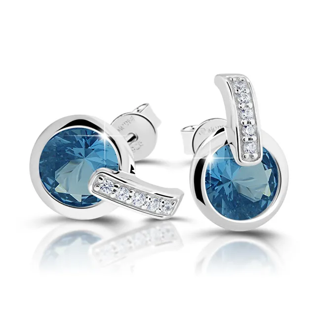 Modesi Deliziosi orecchini in argento con zirconi e acquamarina M21063 donna