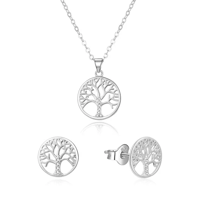 Beneto Parure di gioielli in argento con albero della vita AGSET214R (collana, orecchini) donna
