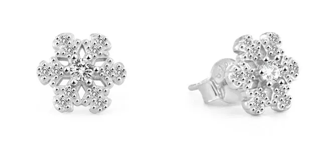 Beneto Orecchini in argento giocosi AGUP2750 Fiocco di neve donna