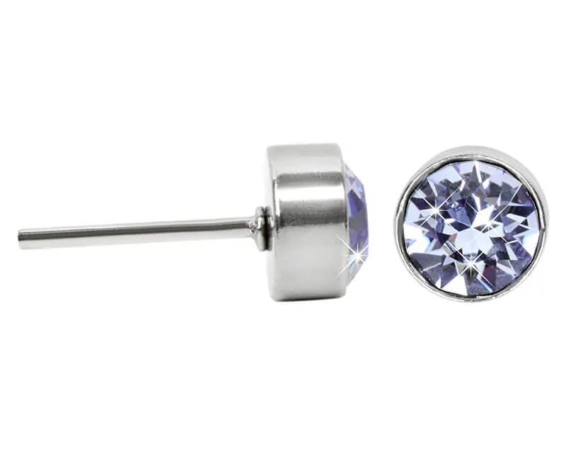 Levien Orecchini in acciaio Chaton Light Sapphire donna