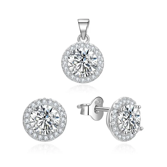 Parure di gioielli Beneto Sparkling con zirconi AGSET360 (pendente, orecchini) donna