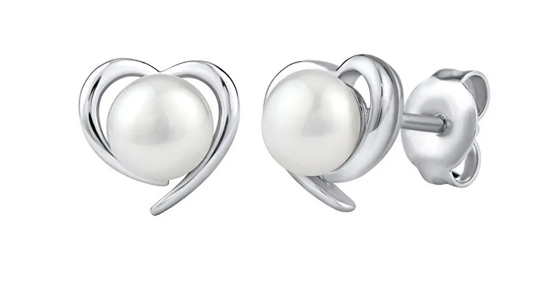 Silvego Orecchini Alis in argento a forma di cuore con brillanti zirconi JST17130 donna