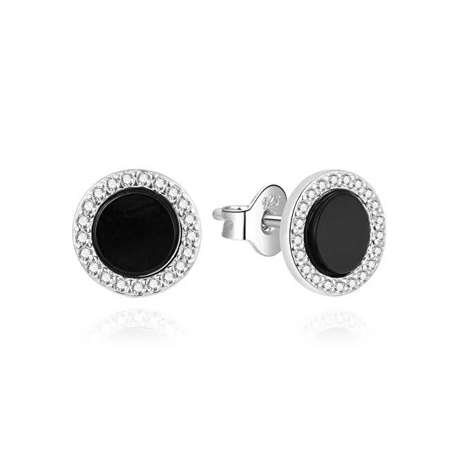 Agato Orecchini originali in argento con smalto nero AGUP3499 donna