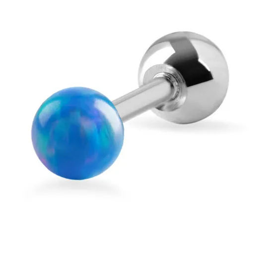 Troli Orecchino piercing con opale sintetico blu donna