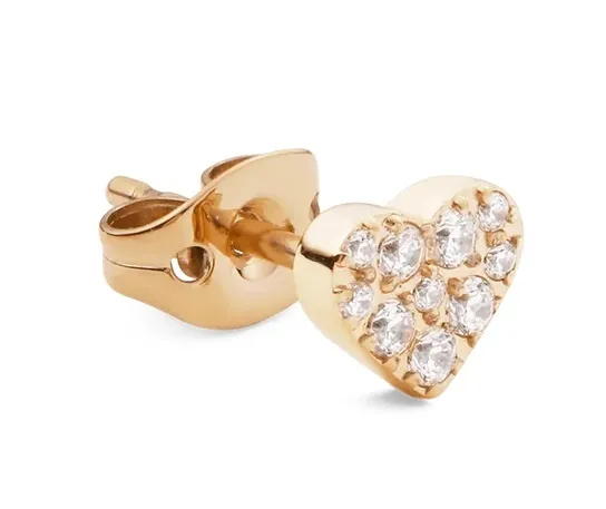 Daniel Wellington Orecchino singolo placcato oro Cuore con cristalli DW00400868 donna