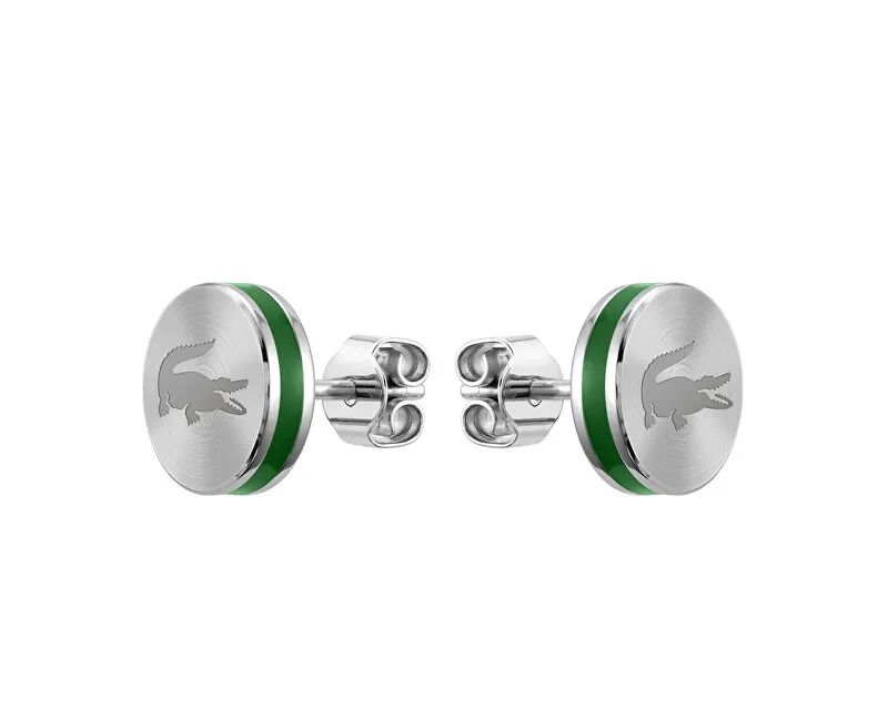 Lacoste Eleganti orecchini a bottone in acciaio Baseline 2040085 donna
