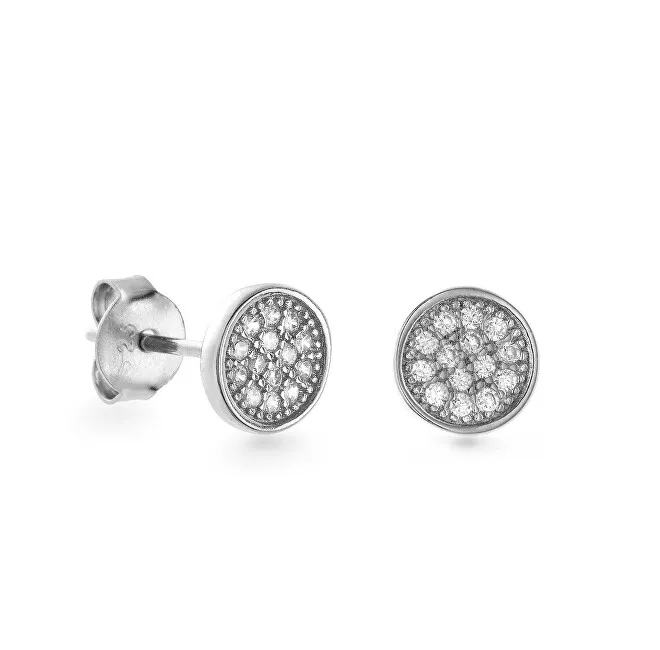 AGAIN Gioielli Orecchini a bottone in argento con zirconi cubici AJNS0021 donna