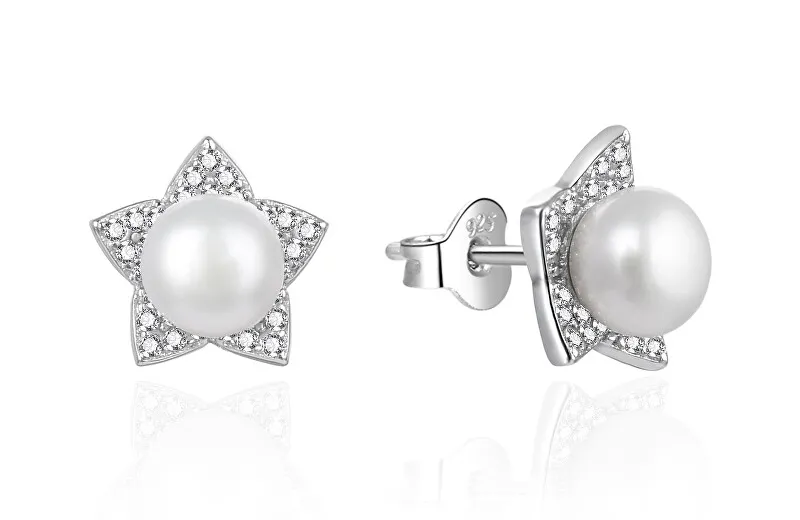 Agato Orecchini originali in argento con perla e zirconi AGT-E086PW-P donna