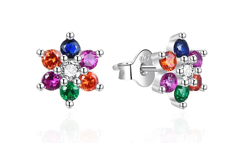 Agato Orecchini in argento Fiori con zirconi colorati AGT-E062PC donna