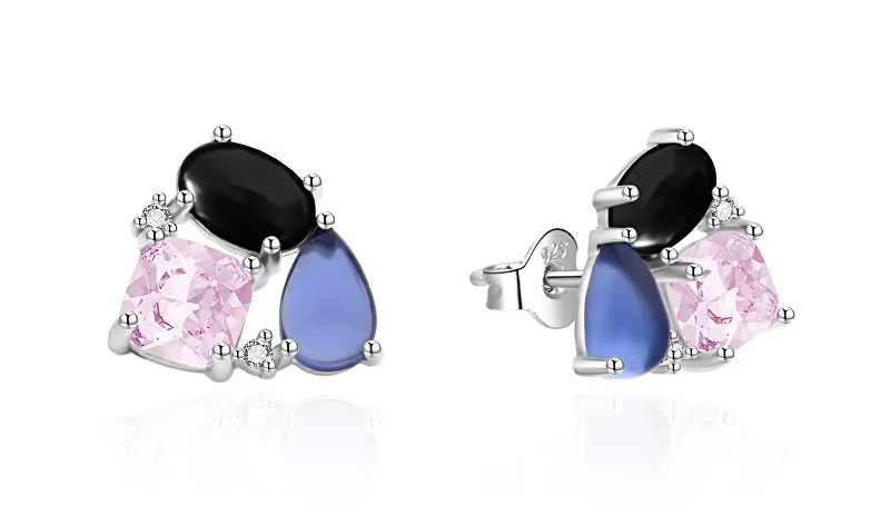 Agato Orecchini originali in argento con zirconi colorati AGT-E129PC donna