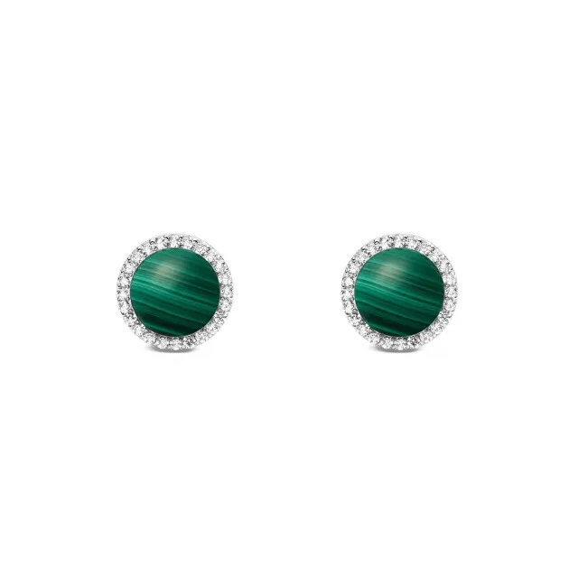 Daniel Wellington Eleganti orecchini e bottoni con malachite e cristalli Audrey DW00401419 donna