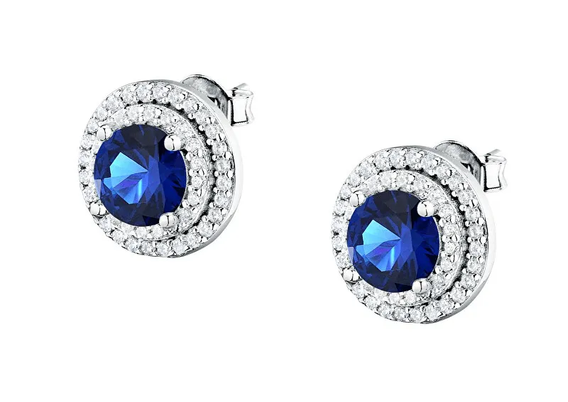 Morellato Eleganti orecchini in argento con zircone blu Tesori SAIW274 donna