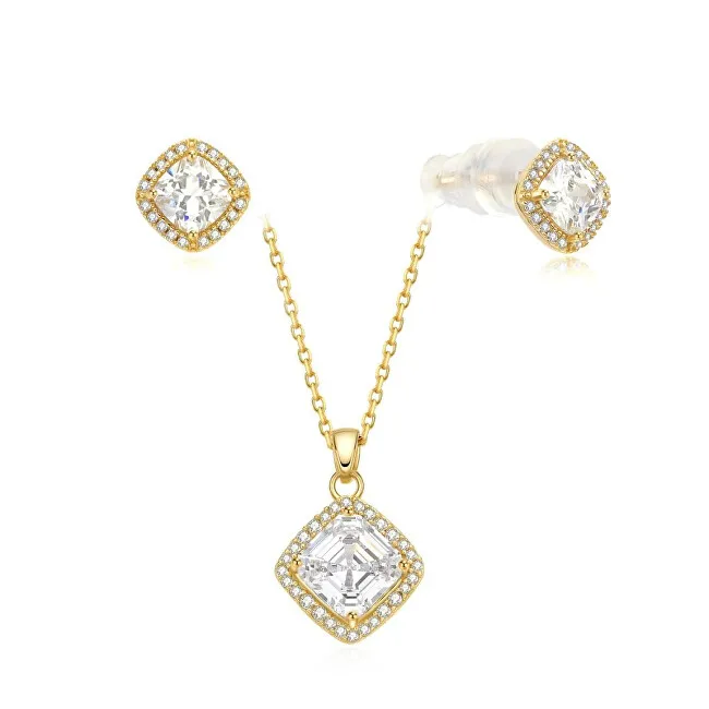 MOISS Set di gioielli luccicanti placcati in oro S0000690 (collana, orecchini) donna