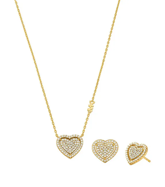 Michael Kors Set di gioielli romantici placcati oro MKC1756CZSET (collana, orecchini) donna