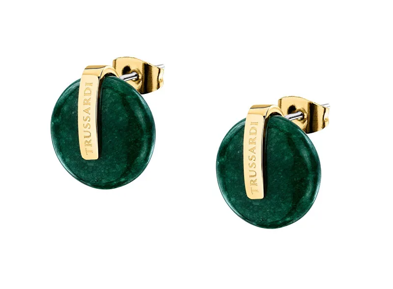 Orecchini Trussardi alla moda placcati in oro con agata T-Round TJAYF12 donna