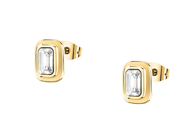 Trussardi Orecchini placcati oro con zirconi cubici T-Design TJAXA28 donna