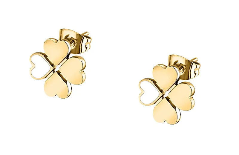 Orecchini La Petite Story in acciaio placcato oro Quadrifoglio Amicizia LPS01ARR101 donna