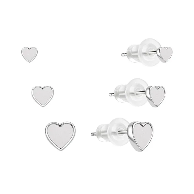 MOISS Set di orecchini in argento Cuori E0004640 (3 paia di orecchini) donna