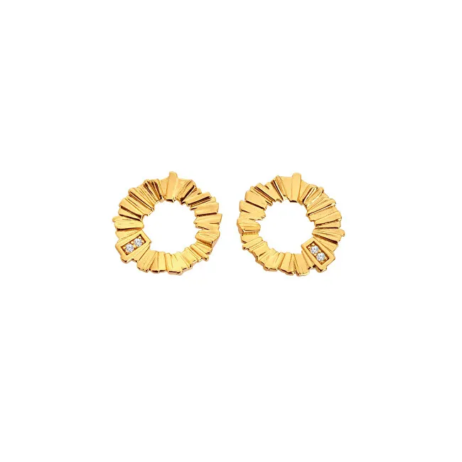 Hot Diamonds Orecchini placcati oro con diamanti e topazi Golden Edit Hope DE837 donna