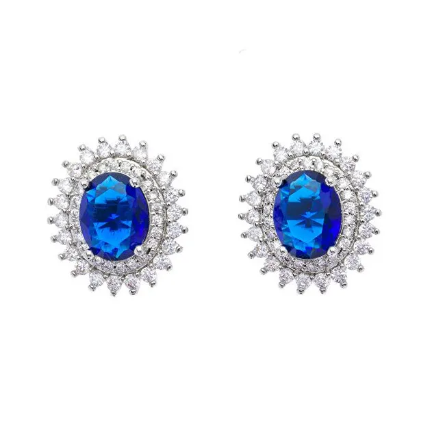 Oliver Weber Orecchini ovali con cristalli blu Dusk 23202 donna