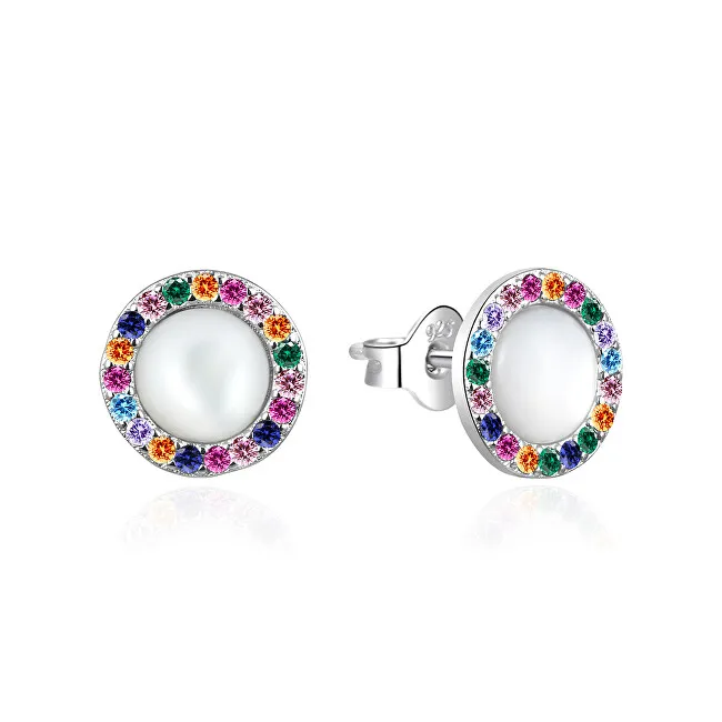 Orecchini Agato in argento con zirconi colorati e madreperla AGT-E203PC donna