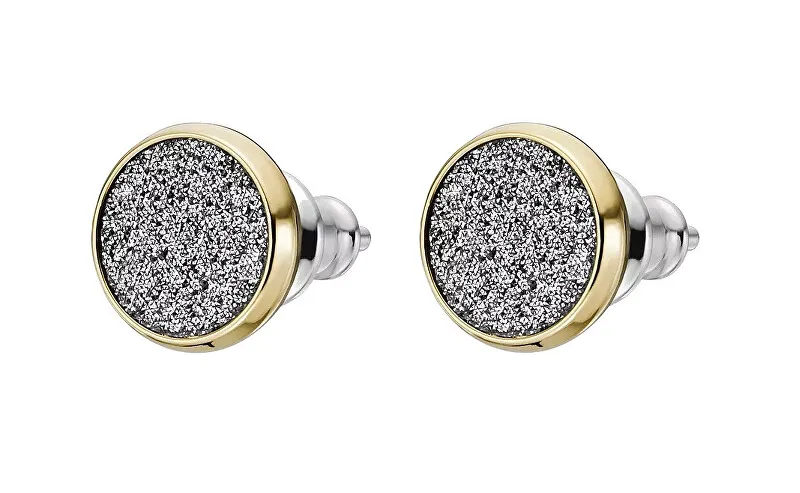 Fossil Orecchini placcati oro glitterati Nocciola JOF01039710 donna