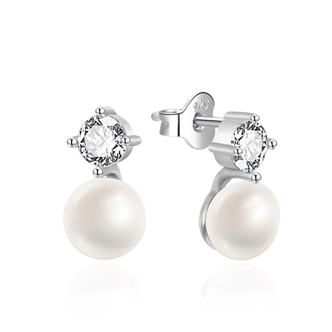 Agato Deliziosi orecchini in argento con perla d'acqua dolce AGT-E221PW-P donna