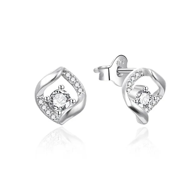 Agato Eleganti orecchini e bottoni in argento con zirconi AGT-E237PW donna
