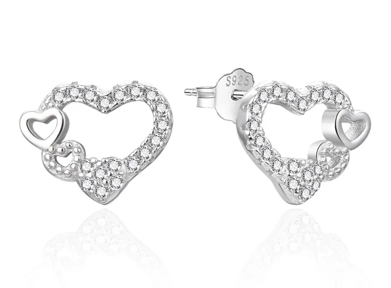 Agato Orecchini a cuore in argento con zirconi trasparenti AGT-E236PW donna