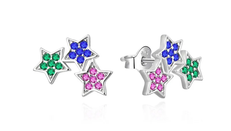 Agato Orecchini a stella in argento con zirconi colorati AGT-E166PC donna