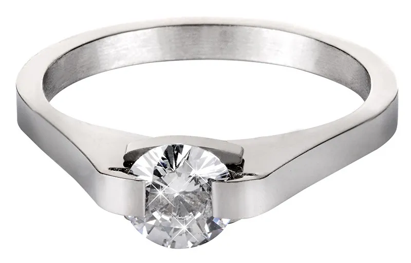 Troli Anello in acciaio con cristallo KRS-088 - Diametro: 49 mm donna