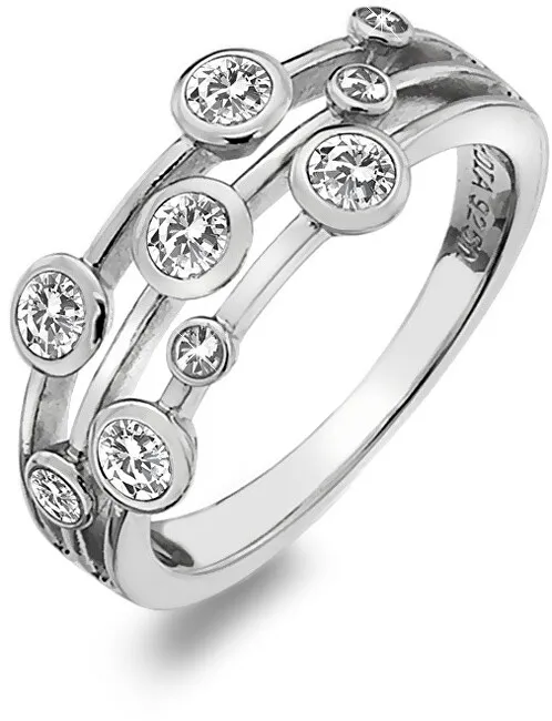 Hot Diamonds Anello di lusso in argento con topazio e diamante Willow DR207 - Diametro: 54 mm donna