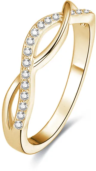 Benetto Anello in argento placcato oro con cristilla AGG192 - Diametro: 58 mm donna