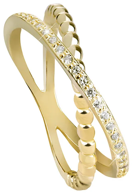 Beneto Doppio anello placcato oro con argento AGG196 - Diametro: 54 mm donna