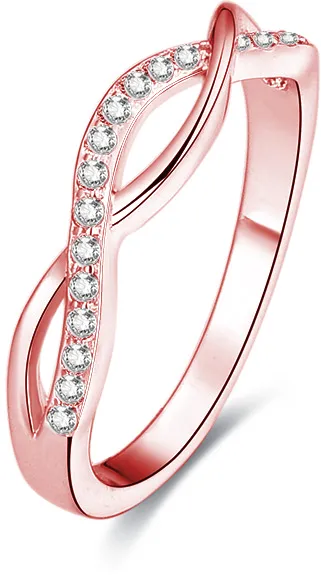 Benet Anello in argento placcato oro rosa con cristalli AGG191 - Diametro: 58 mm donna