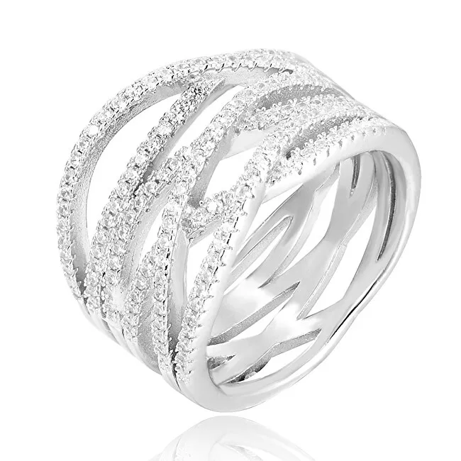 Benet Anello in argento con zirconi AGG341 - Diametro: 52 mm donna