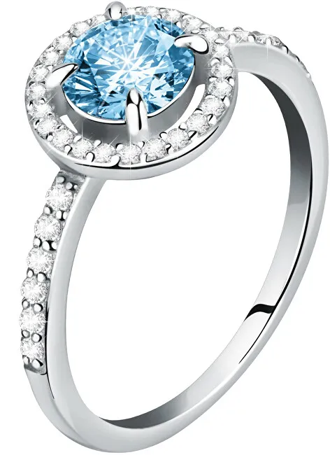 Morellato Delicato anello in argento con zircone blu e cristalli Tesori SAIW9701 - Diametro: 56 mm donna