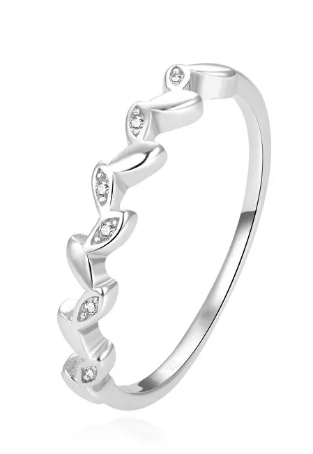 Beneto Affascinante anello in argento con zirconi trasparenti AGG389 - Giro: 54 mm donna