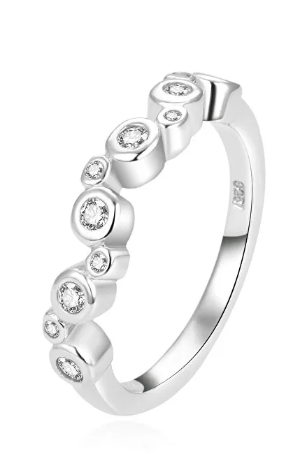 Benet Anello moderno in argento con zirconi AGG388 - Diametro: 54 mm donna