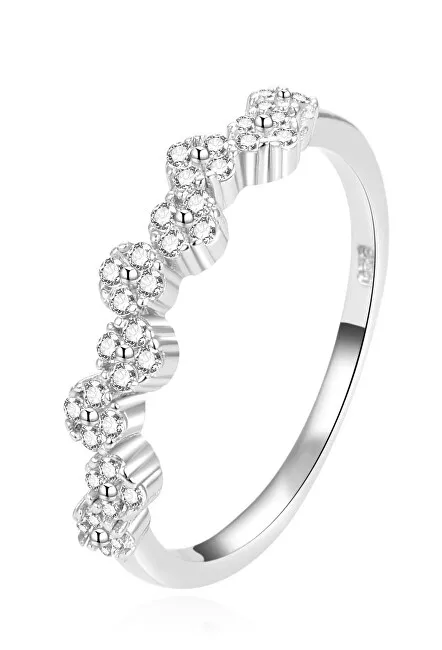 Beneto Affascinante anello in argento con zirconi trasparenti AGG390 - Diametro: 64 mm donna