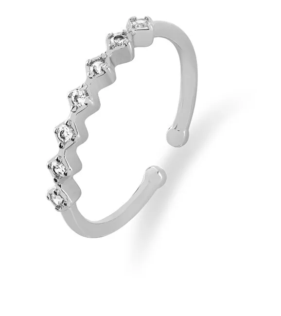 Troli Un anello aperto e lucido in acciaio da donna