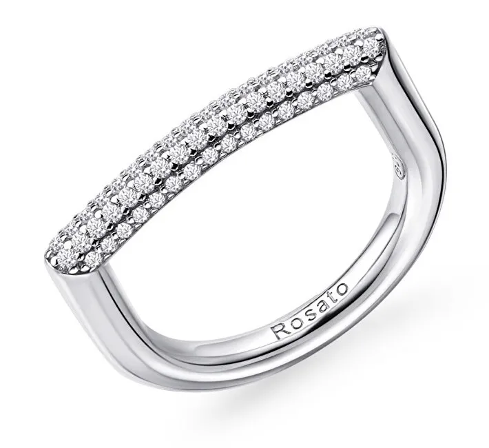 Rosato Anello moderno in argento con zirconi Bianca RZBI33 - Giro: 54 mm donna