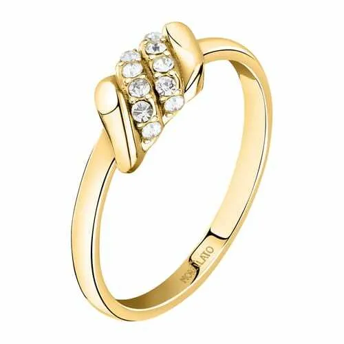 Morellato Anello placcato oro con cristilla Torchon SAWZ13 - Diametro: 58 mm donna