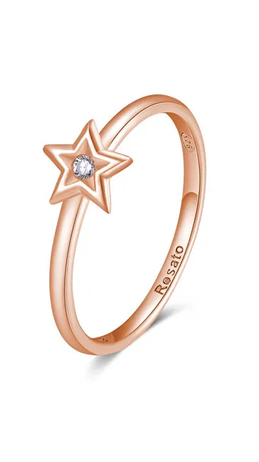 Anello Rosato in bronzo con stella Allegra RZA028 - Diametro: 54 mm donna
