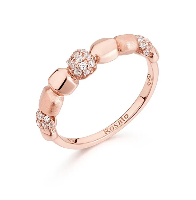 Rosato Anello originale in bronzo con zirconi Into the blue RZIB35 - Diametro: 58 mm donna
