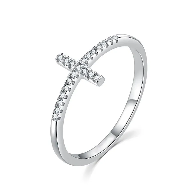 MOISS Elegante anello in argento con croce R00020 - Diametro: 52 mm donna