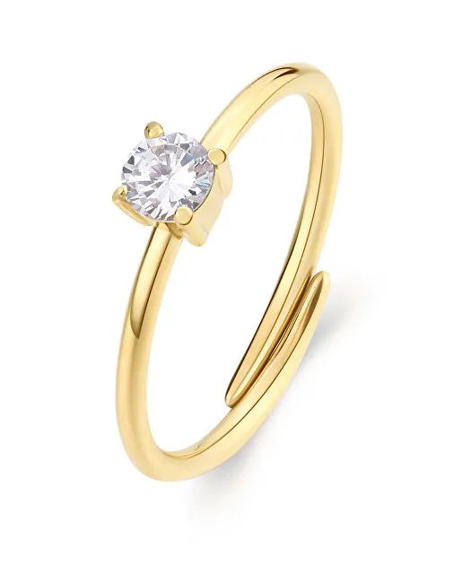 S'Agapõ Anello placcato oro con zirconi cubici Dazzly SDZ37 donna