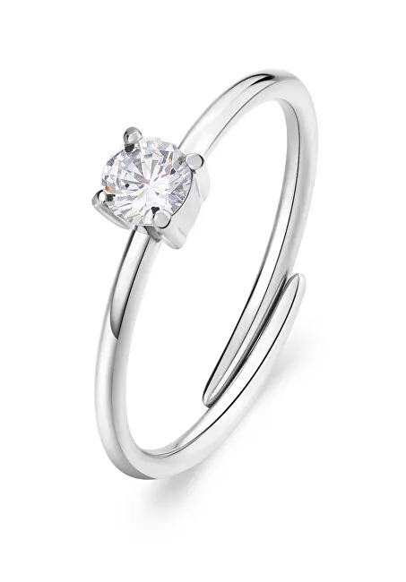 S'Agapõ Anello in acciaio con zirconi cubici Dazzly SDZ31 donna