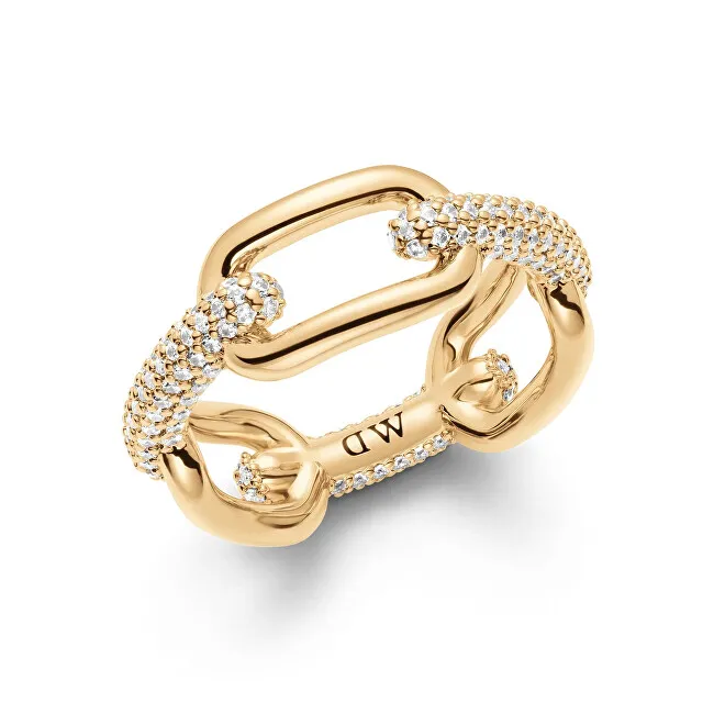 Daniel Wellington Anello di lusso placcato oro Crystal Link DW0040059 - Diametro: 58 mm donna